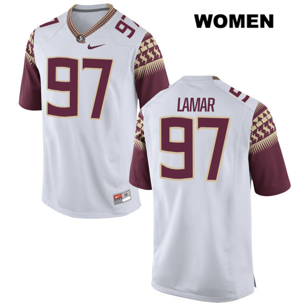 Women's NCAA Nike Florida State Seminoles #97 Malcolm Lamar College White Stitched Authentic Football Jersey MJC2069EN